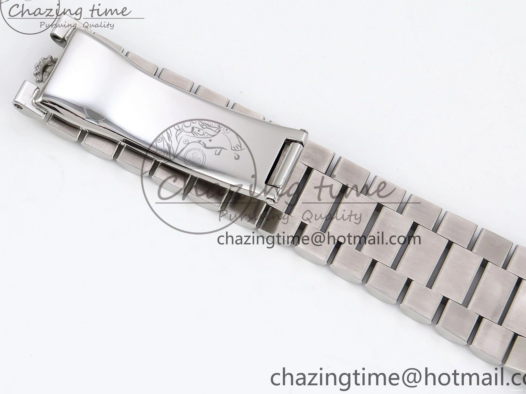 904L VR3255 DayDate SS President Green on Steel (Gain 40 Arabic Dial Weight) JDF Bracelet V3 0304